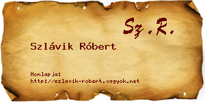 Szlávik Róbert névjegykártya
